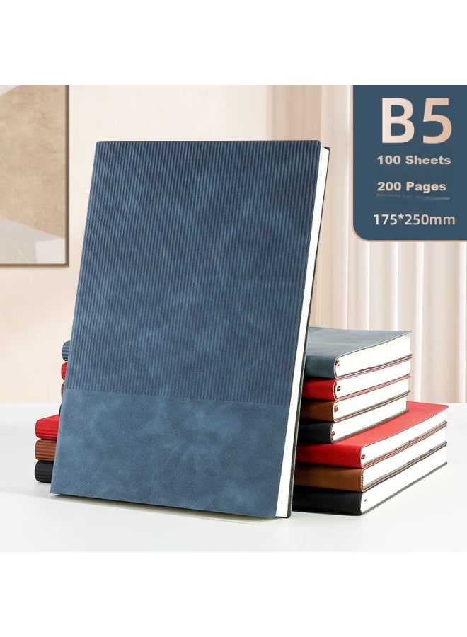 Shen Shi Shen B5 دفتر ملاحظات تجاري غلاف ناعم، قرطاسية مجلة، مذكرات غلاف ناعم، سجل العمل، كتاب محاضر الاجتماعات، قابل للتخصيص، 18-773 أزرق - Image 1