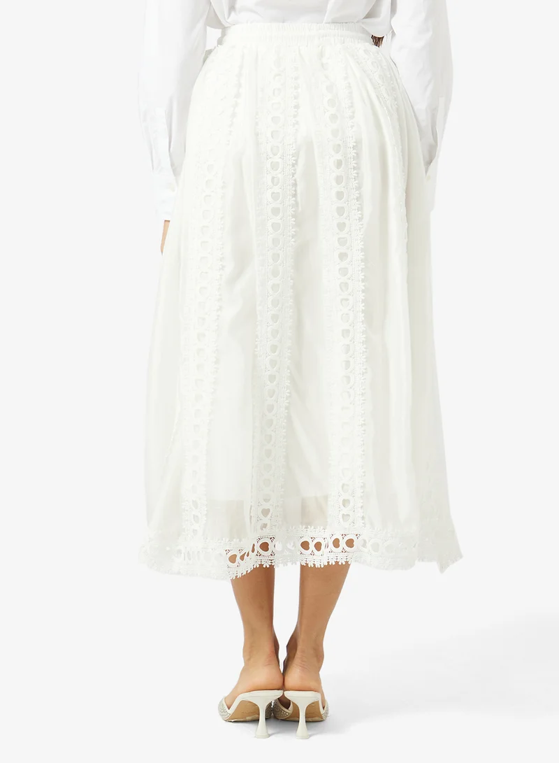 Khizana A-line Skirt With Lace Detail