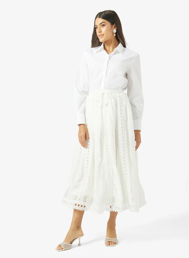 Khizana A-line Skirt With Lace Detail