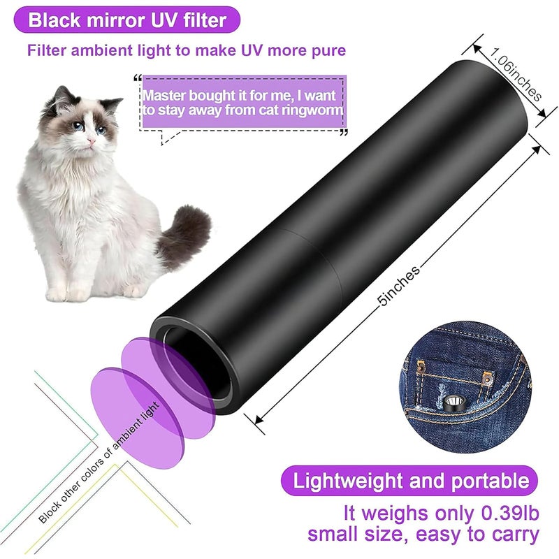 MULZI Rechargeable UV Torch Light 395 NM LED Ultraviolet Torch Black Light UV Lamp for Pet Dog Urine Detection Fluorescent Detection Resin Curing Woods Flashlights - Image 2