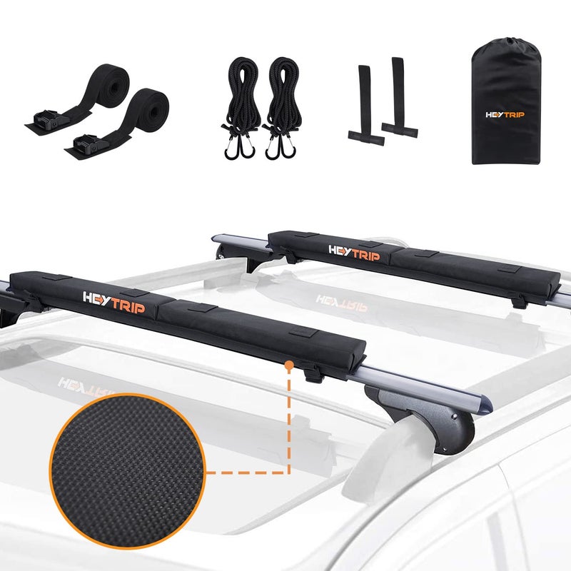HEYTRIP HEYTRIP Roof Rack Pads 30" Aero Crossbar Pads for Kayak/Surfboard/SUP/Canoe with 15FT Tie-Down Straps and Storage Bag - Image 1