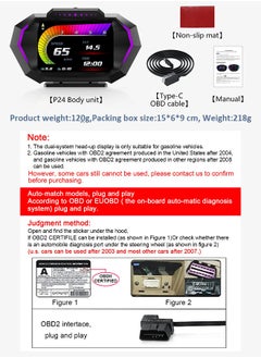 ديقيساند شاشة عرض عالية الدقة OBD + GPS HUD للسيارة على كمبيوتر اللوحة عداد السرعة الرقمي ودرجة حرارة الماء واستهلاك الوقود ومقياس المنحدر لمعظم المركبات بعد عام 2008  - Image 2
