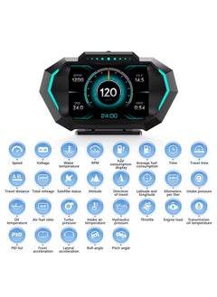 ديقيساند شاشة عرض عالية الدقة OBD + GPS HUD للسيارة على كمبيوتر اللوحة عداد السرعة الرقمي ودرجة حرارة الماء واستهلاك الوقود ومقياس المنحدر لمعظم المركبات بعد عام 2008  - Image 5