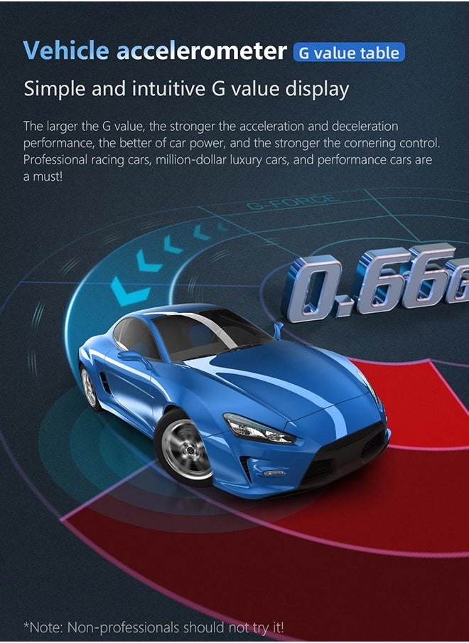 ديقيساند - شاشة عرض عالية الدقة OBD + GPS HUD للسيارة على كمبيوتر اللوحة عداد السرعة الرقمي ودرجة حرارة الماء واستهلاك الوقود ومقياس المنحدر لمعظم المركبات بعد عام 2008 - Image 1