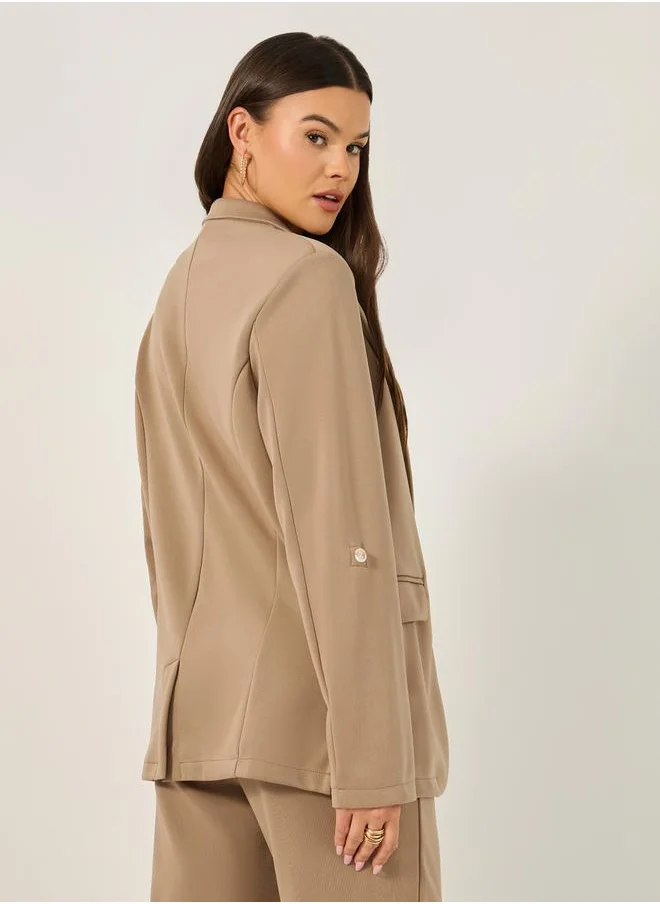 ستايلي Solid Regular Fit Notch Label Neck Blazer
