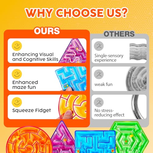 LESONG Squishy Toys Sensory Fidget Toys for Kids: 4 Pack Maze Sensory Toys for Autism - Fidget Toys with Filled Goo for Calming Down Classroom Travel - Image 3