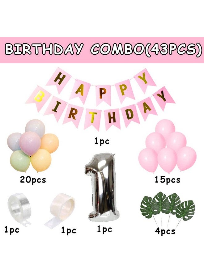 بارتي بروبس بطاقات زينة عيد الميلاد الأول للبنات من بارتي بروبز - عناصر زينة عيد الميلاد الأول للبنات | بالونات للزينة | رقم واحد لديكورات عيد الميلاد الأول، عبوة من قطعة واحدة، متعددة الألوان - Image 2