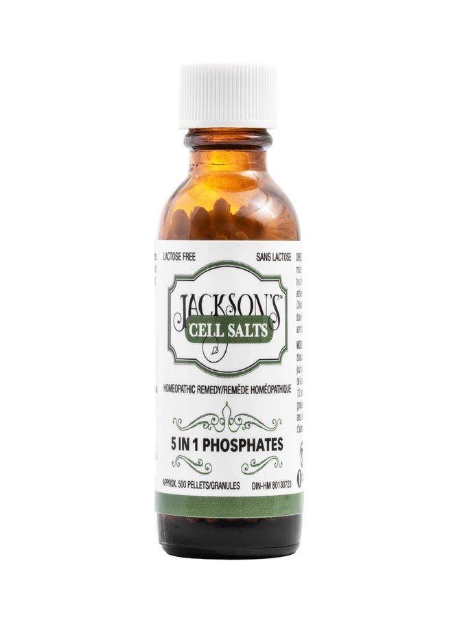 Jackson's Jackson’s 5-in-1 Phosphates Cell Salt Combo – Calc phos 6X, Ferr phos 6X, Kali phos 6X, Mag phos 6X, NAT phos 6X in Equal Amounts – Certified Vegan, Lactose-Free Schuessler Salt (500 Pellet Bottle) - Image 1