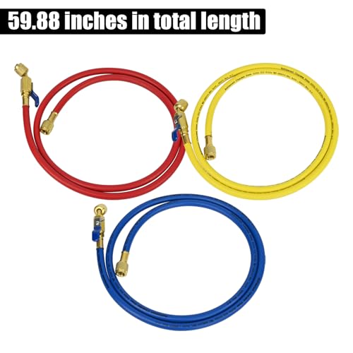 Obida 29986 Plus II 14 HVAC ac hoses Fit for R410A Refrigerant Charging Hose Set Pack of 3 BlueYellowRed 299861P - Image 3
