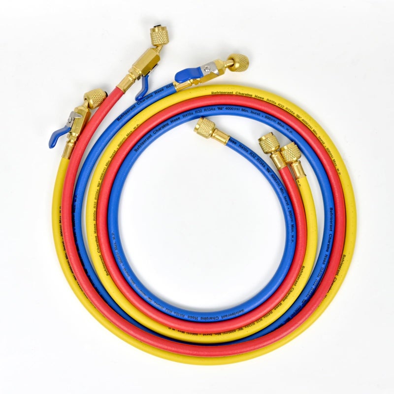 Obida 29986 Plus II 14 HVAC ac hoses Fit for R410A Refrigerant Charging Hose Set Pack of 3 BlueYellowRed 299861P - Image 2