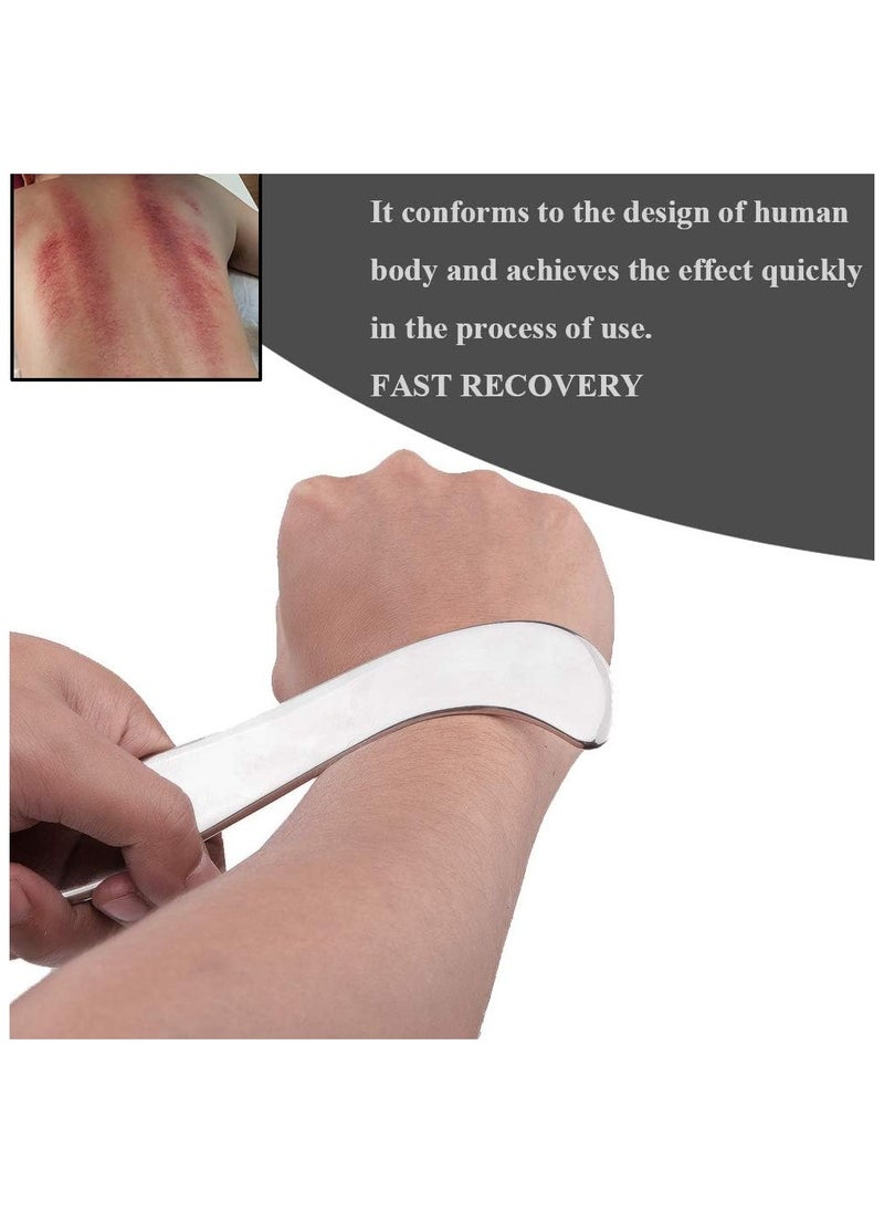 Ru syanl Stainless Steel Gua Sha Scraping Massage Tool Muscle Scraper Soft Tissue Mobilization Physical Therapy for Back Legs Arms (2 PCS)  - Image 2