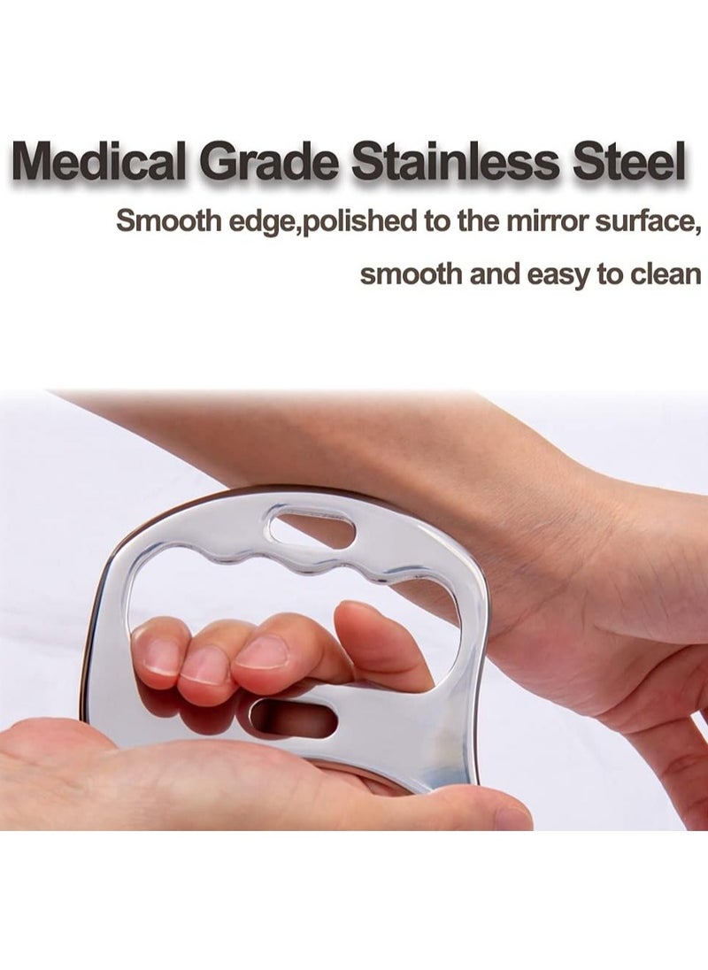 Ru syanl Stainless Steel Gua Sha Scraping Massage Tool Muscle Scraper Soft Tissue Mobilization Physical Therapy for Back Legs Arms (2 PCS)  - Image 4