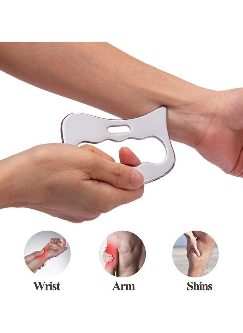 Ru syanl Stainless Steel Gua Sha Scraping Massage Tool Muscle Scraper Soft Tissue Mobilization Physical Therapy for Back Legs Arms (2 PCS)  - Image 5