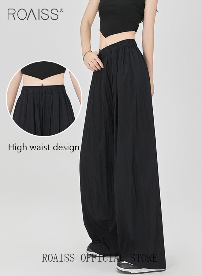 roaiss Women YamamotoStyle Pants Relaxed Wide Leg with Textured Feel Leg Shaping Fashionable Slimming Sun Protection Excellent Drape  - Image 2