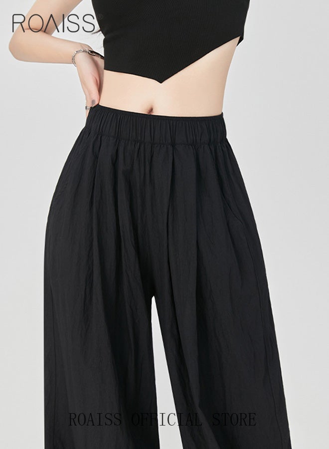 roaiss Women YamamotoStyle Pants Relaxed Wide Leg with Textured Feel Leg Shaping Fashionable Slimming Sun Protection Excellent Drape  - Image 3