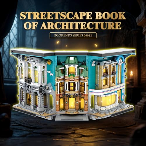 Reobrix Book Nook Building with Light Streetscape BookNook Building Kit 66032 for BookshelfHome Decor 2899 PCS Bookend Model Toy Gift for Adults 14 - Image 5