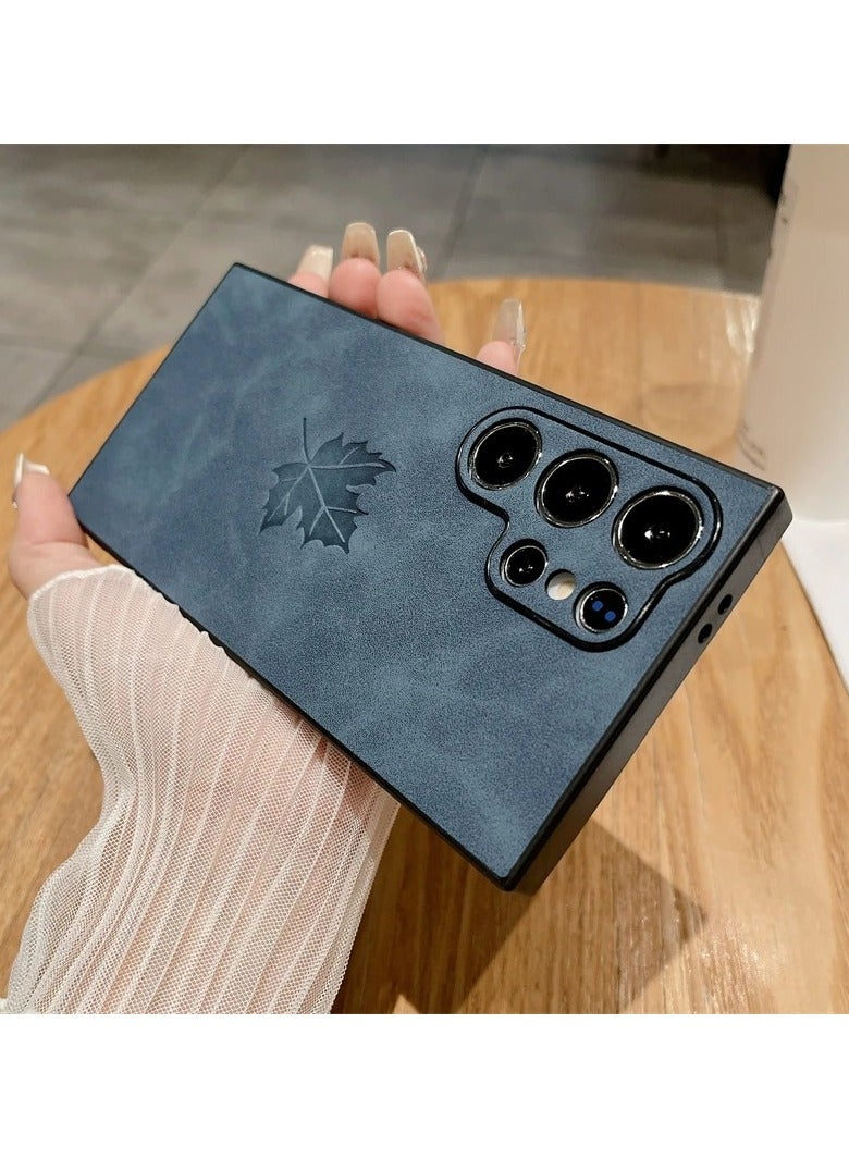 AROAQ Luxury Leather Maple Leaf Pattern Matte Soft Case for Samsung S24 S22 S21 S23 FE Plus Note 20 Ultra A55 A54 A53 A25 A15 A13