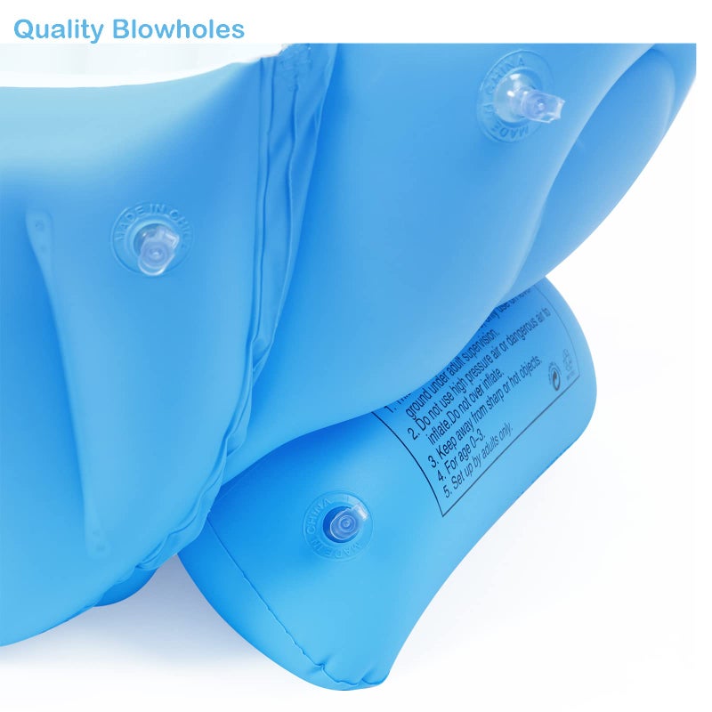 PandaEar Baby Inflatable Bathtub, Portable Travel Baby Infant Bath Tub Toddler Bathtub with Air Pump, Foldable Non-Slip Shower Basin Mini Air Swimming Pool for Newborn (Blue) - Image 5