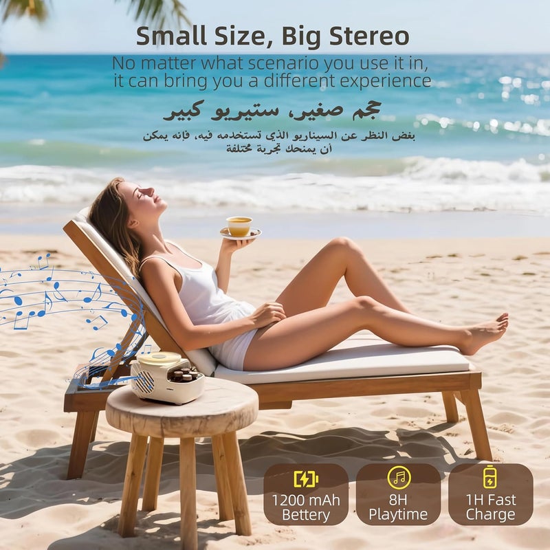 Royalstar 3 in 1 Mini Oil Fragrance Diffuser Bluetooth Speaker Night Light,Portable Wireless Small Retro Speaker Double Light Modes TF Card Support,for Home Decor Bedroom Living Room and Gift Giving​ - Image 5