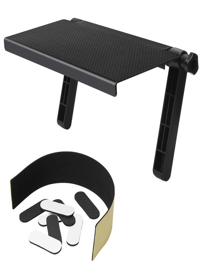 Ahier Cable Box Shelf for Wall Mounted TV, TV Top Shelf Mount on Desktop Computer Monitor to Hold Cable Boxes, Media Boxes, Game Console Black - Image 1