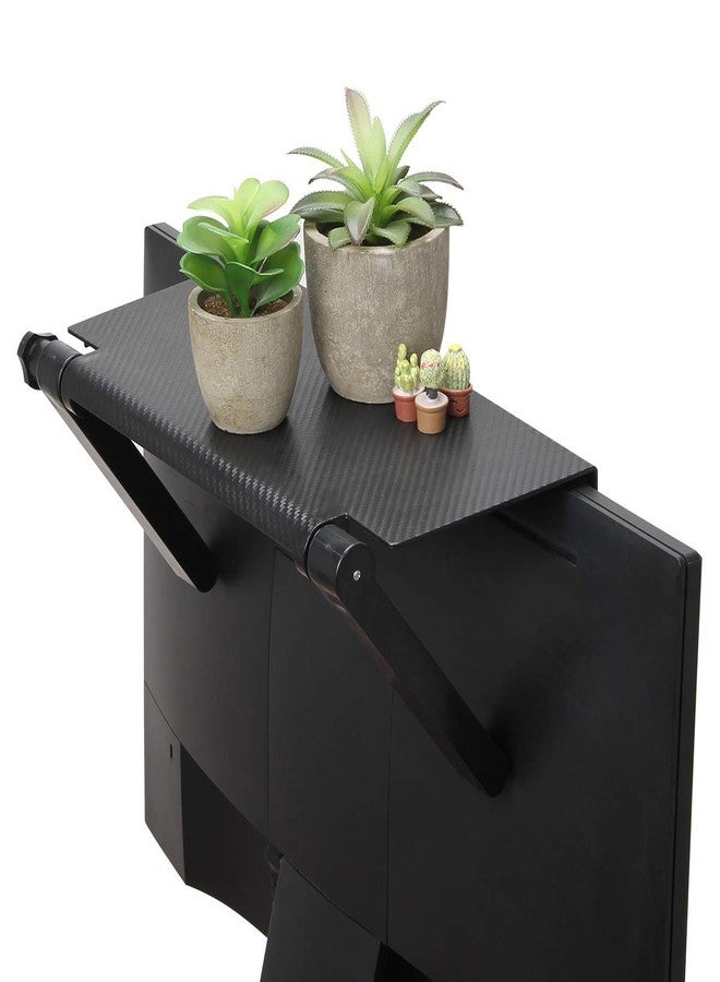 Ahier Cable Box Shelf for Wall Mounted TV, TV Top Shelf Mount on Desktop Computer Monitor to Hold Cable Boxes, Media Boxes, Game Console Black - Image 2