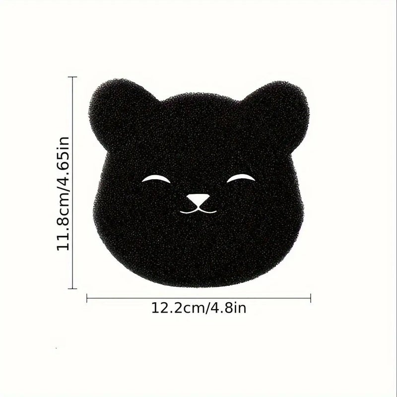 2pcs Thickened Bear Model Cute Black Brown Hair Sticker Magic Hair Remover Expressive Laundry Ball Soft Sponge Attachment For Bed Sofa Pet Hair Removal Safe Washing Machine Clothing Home Cleaning Lint Trap Compact Portable Design - Image 2
