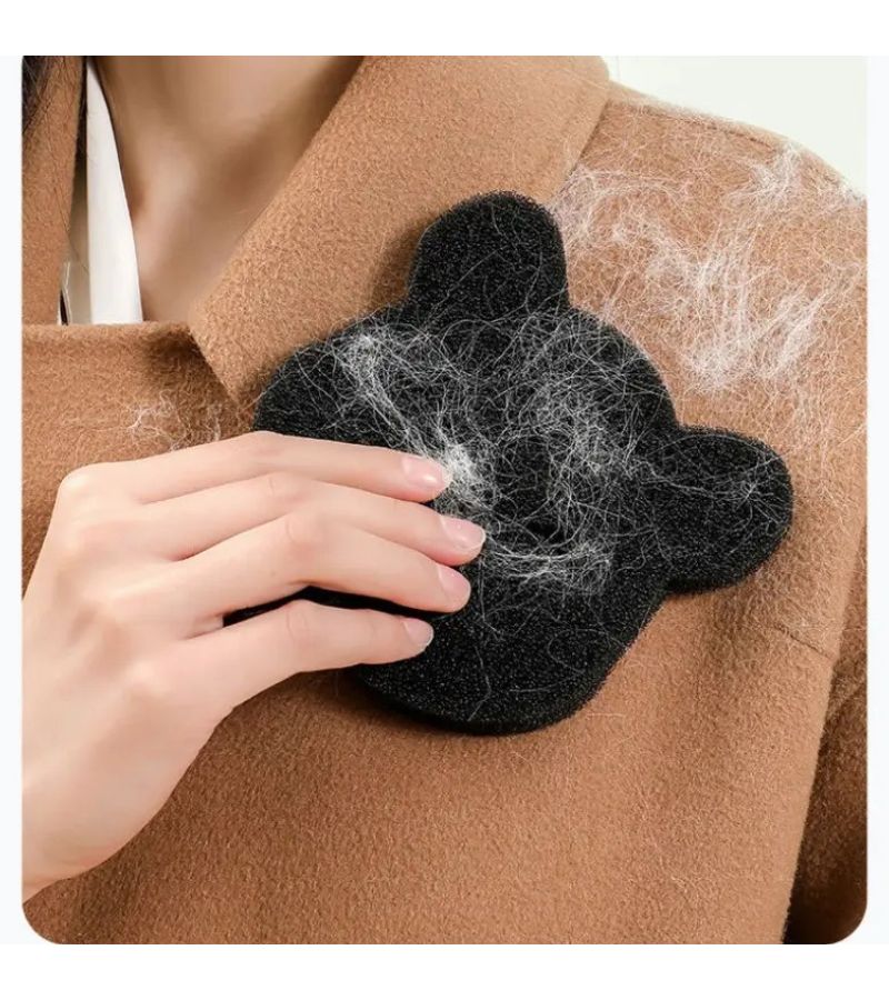 2pcs Thickened Bear Model Cute Black Brown Hair Sticker Magic Hair Remover Expressive Laundry Ball Soft Sponge Attachment For Bed Sofa Pet Hair Removal Safe Washing Machine Clothing Home Cleaning Lint Trap Compact Portable Design - Image 5