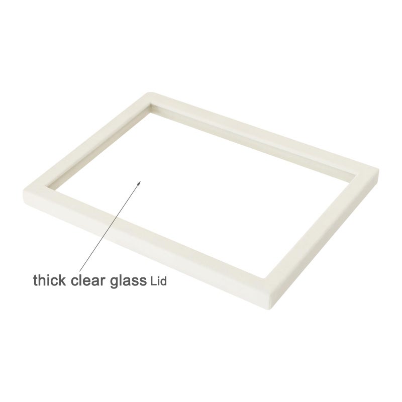 Coward 2Pcs Beige Velvet Glass Lid for the Trays Can Use if Needed - Image 2