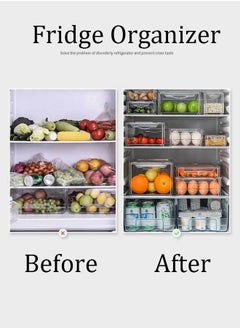 Magic Park 10Pack Fridge Organizer，Stackable Refrigerator Organizer Bins with Lids,Clear Plastic Food Storage Bins for Food Vegetable Fruit Drinks  - Image 2