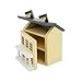 Cutemini Miniature Cottage for Dollhouse Accessories Desktop Decor Wooden Mini House Storage Decoration Ornament Nice Present for Miniature Lovers Yellow - Image 4