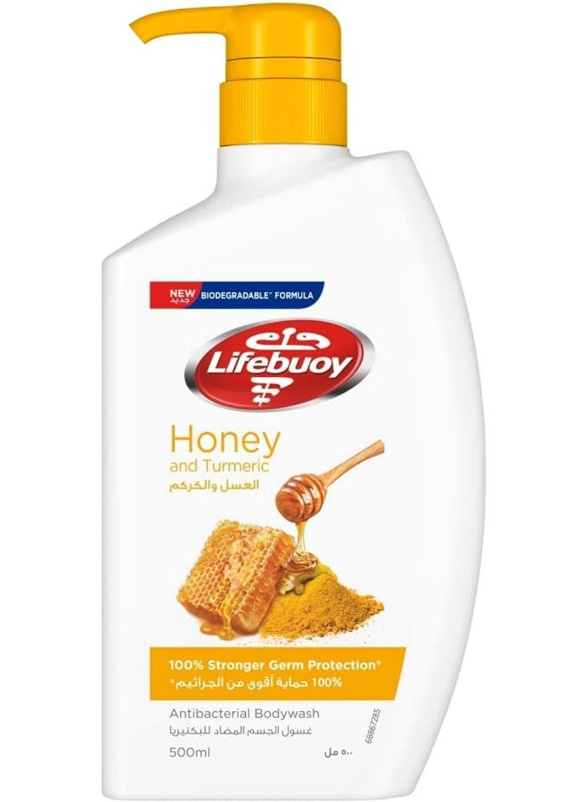 Lifebuoy Honey & Turmeric Antibacterial Body Wash 500ml - Image 1