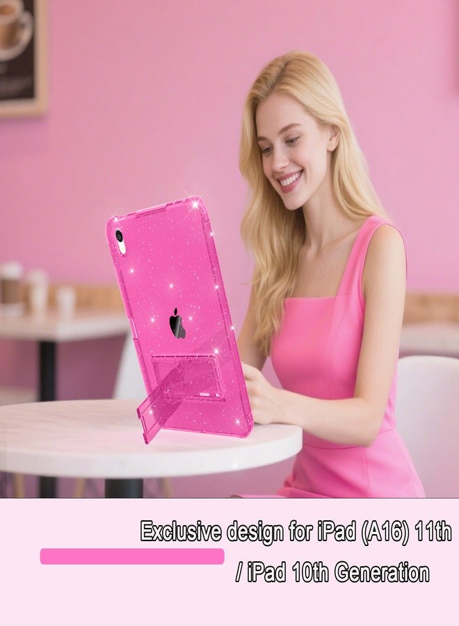 Rantice Case for iPad A16 11-inch 11th Generation, iPad 10th Generation Case 10.9 Inch, Pencil Holder & Kickstand - Slim, Glittery and Shockproof Bumper for Women and Girls, Rosered Glitter - Image 5