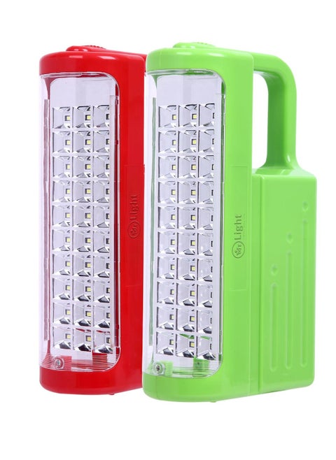 2 In 1 Combo 30 PCS LED Rechargeable Emergency Light Lantern Solar Panel Compatible