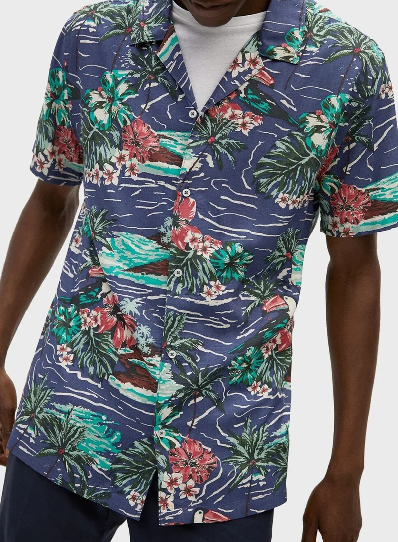 Mango Man Floral Regular Fit Shirt
