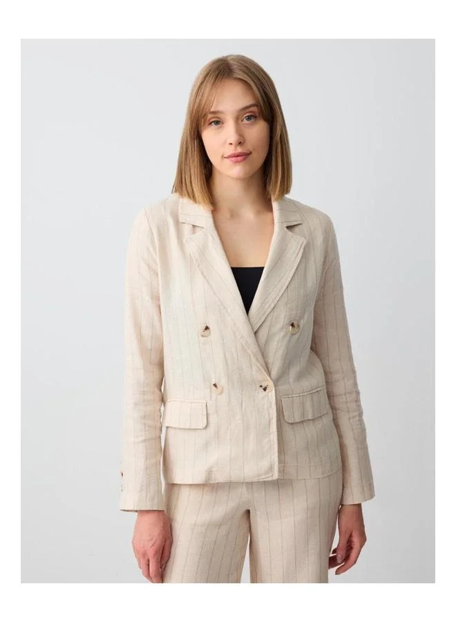 Jimmy Key Stone %100 Linen Long Sleeve Jacket.