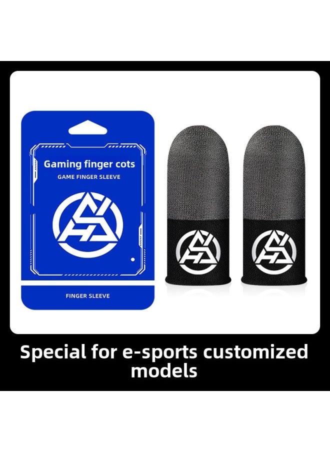 Generic Game Finger Set Luminous Warrior Finger Set E-sports King Chicken Finger Set Breathable Sensitive Touch Screen Finger Set-Product Color: Double Gray  - Image 1