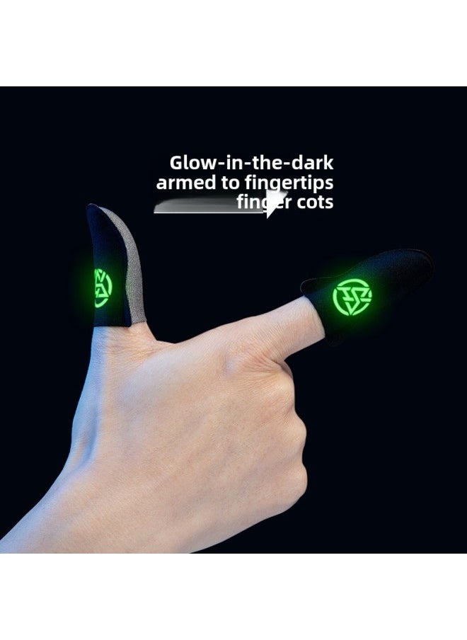 Generic Game Finger Set Luminous Warrior Finger Set E-sports King Chicken Finger Set Breathable Sensitive Touch Screen Finger Set-Product Color: Double Gray  - Image 4