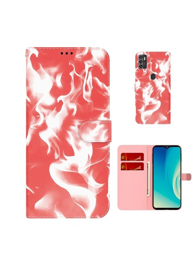 HuHa Case Cover For ZTE Blade A7s 2020 Cloud Fog Pattern Horizontal Flip Leather Case with Holder & Card Slot & Wallet(Red) 