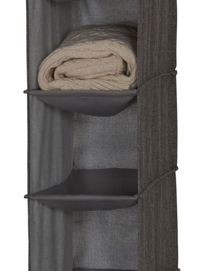 Household Essentials 10-Shelf Wide Hanging Shoe Organizer, Soft and Durable Polyester, Versatile, Breathable, Stylish, Compact, Sturdy Hooks for Rod or Wire Closets, Gray - Image 3