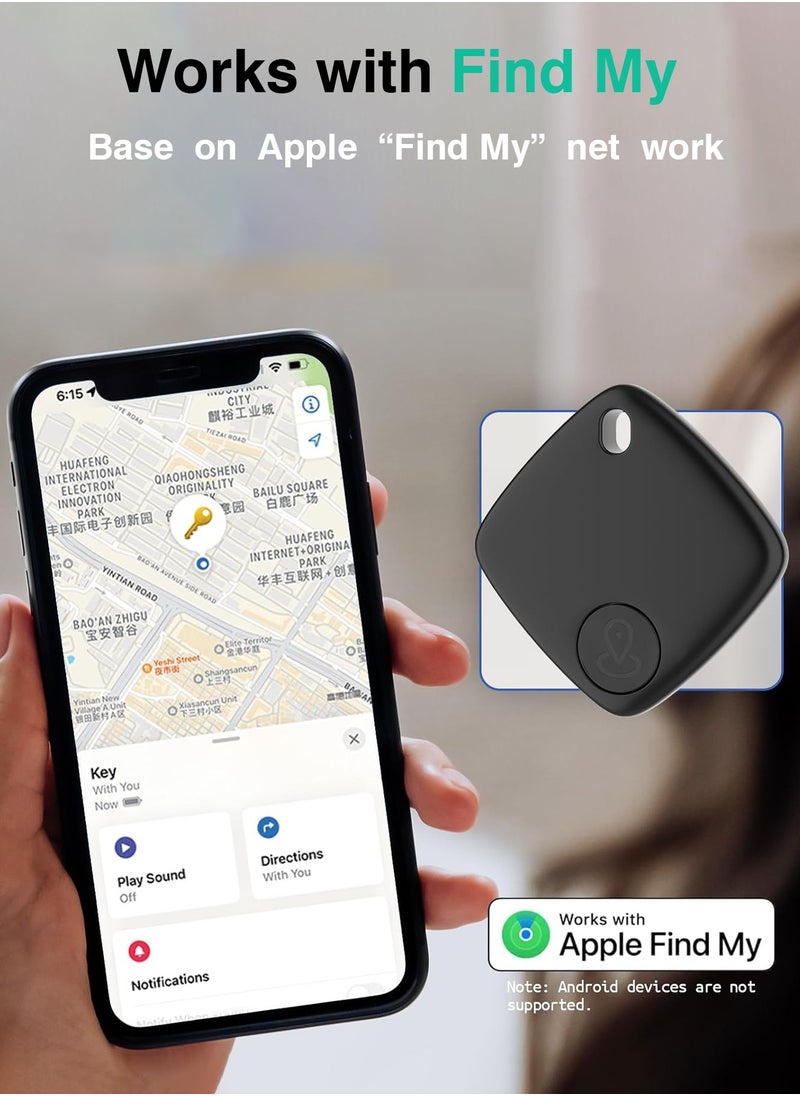 XQOOPS Item Locator, xQoops Security Smart Tag Works with Apple Find My (iOS only), Phone Finder, Key Finder Compatible with iPhone iPad iWatch Mac, Bluetooth Tracker for Keys Wallets Belongings(2PCS-Black)  - Image 3