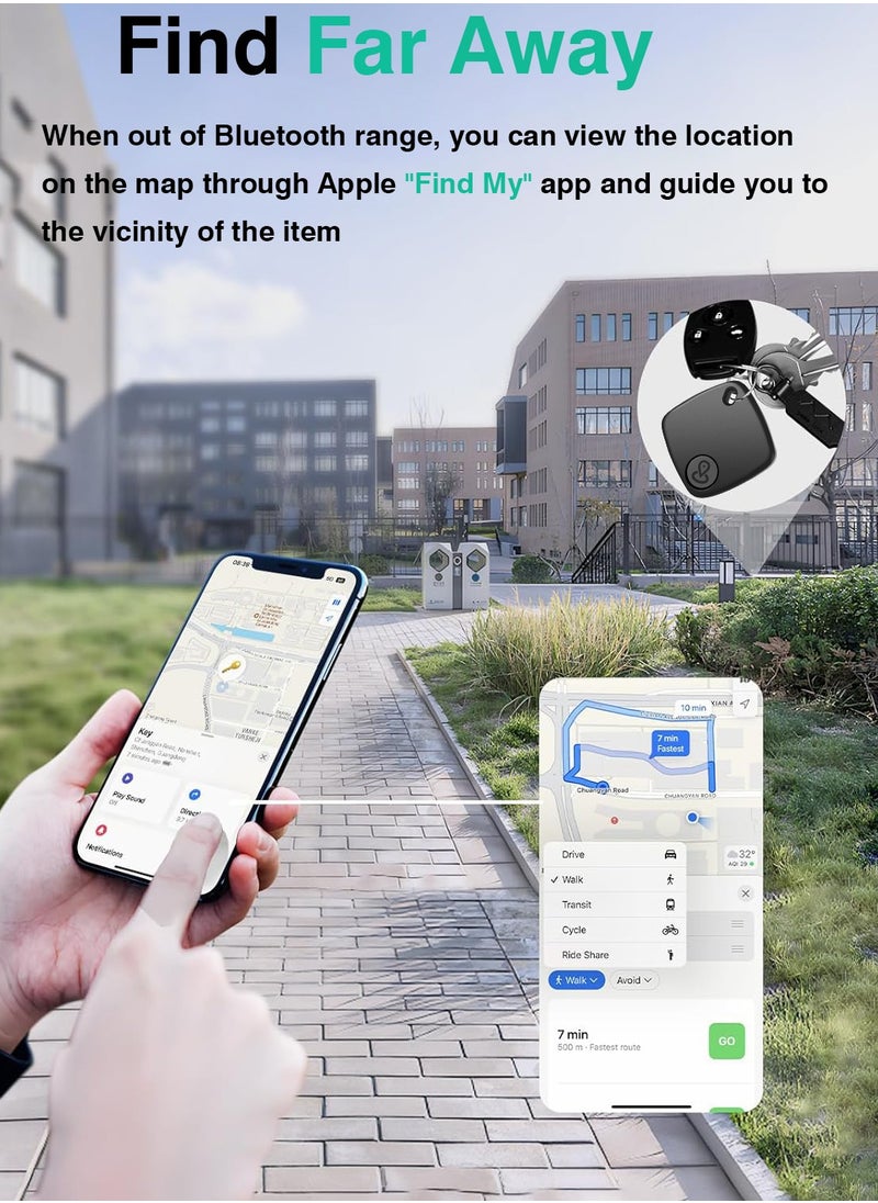 XQOOPS Item Locator, xQoops Security Smart Tag Works with Apple Find My (iOS only), Phone Finder, Key Finder Compatible with iPhone iPad iWatch Mac, Bluetooth Tracker for Keys Wallets Belongings(2PCS-Black)  - Image 5