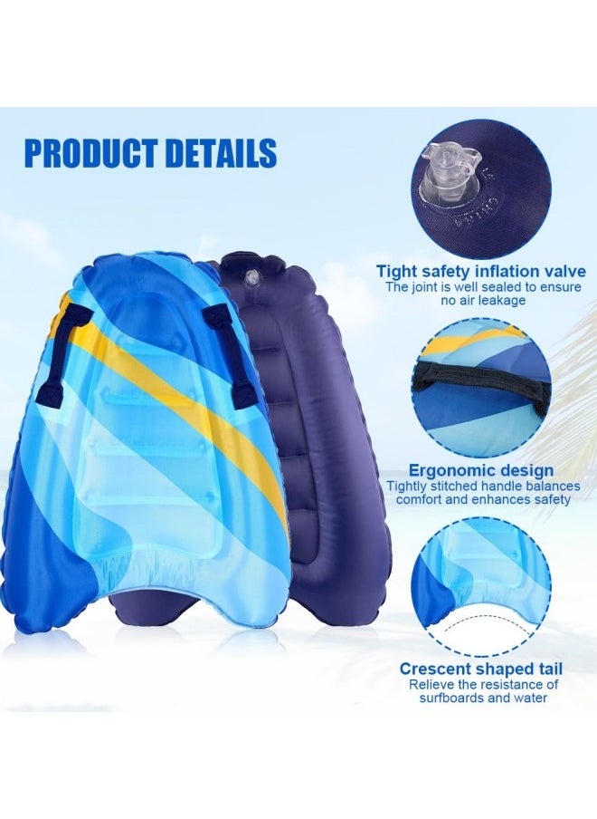 GGEROU - Inflatable Surf Body Board,Inflatable Surfboard Kickboard with Handles Foldable Swimming Pool Floating Pad for Both Adults Beginner and Childs Portable Boogie Boards - Image 1
