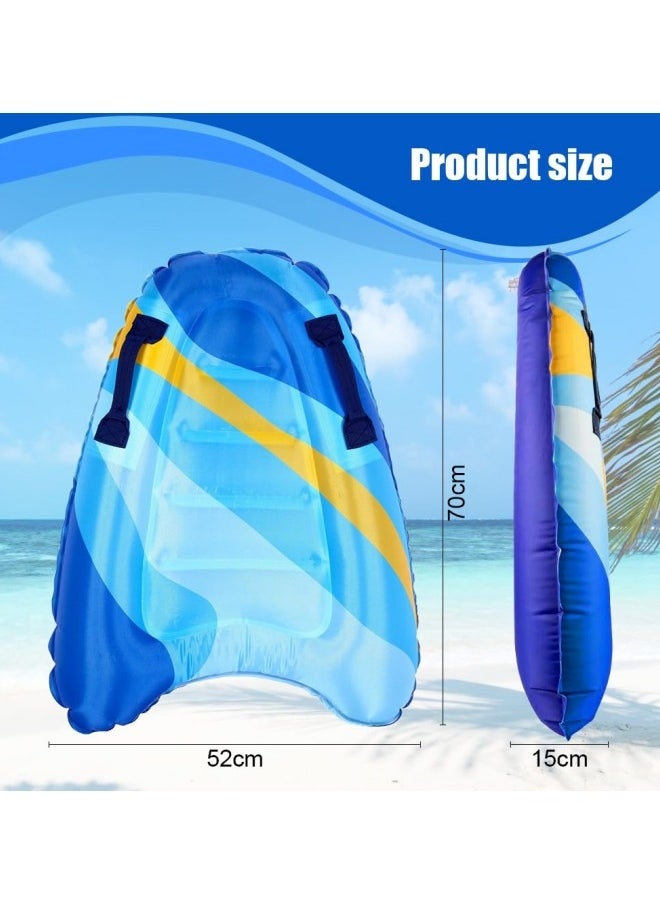 GGEROU - Inflatable Surf Body Board,Inflatable Surfboard Kickboard with Handles Foldable Swimming Pool Floating Pad for Both Adults Beginner and Childs Portable Boogie Boards - Image 1