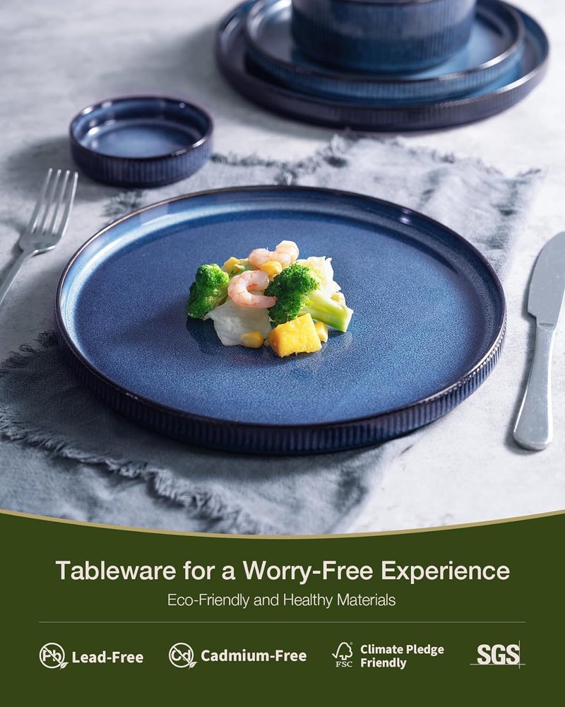 Famiware Star Dinnerware Set for 4, 12 Piece Dish Set in Nebulas Blue - Image 4