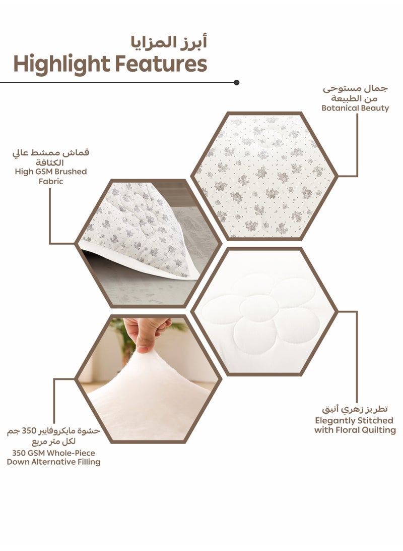 Doona Bedding Comforter Set, Fits 200×200 cm King Size Bed – 6 Pcs Reversible Printed Design – 350 GSM All-Season Comforter – Premium Brushed Microfiber - Image 5