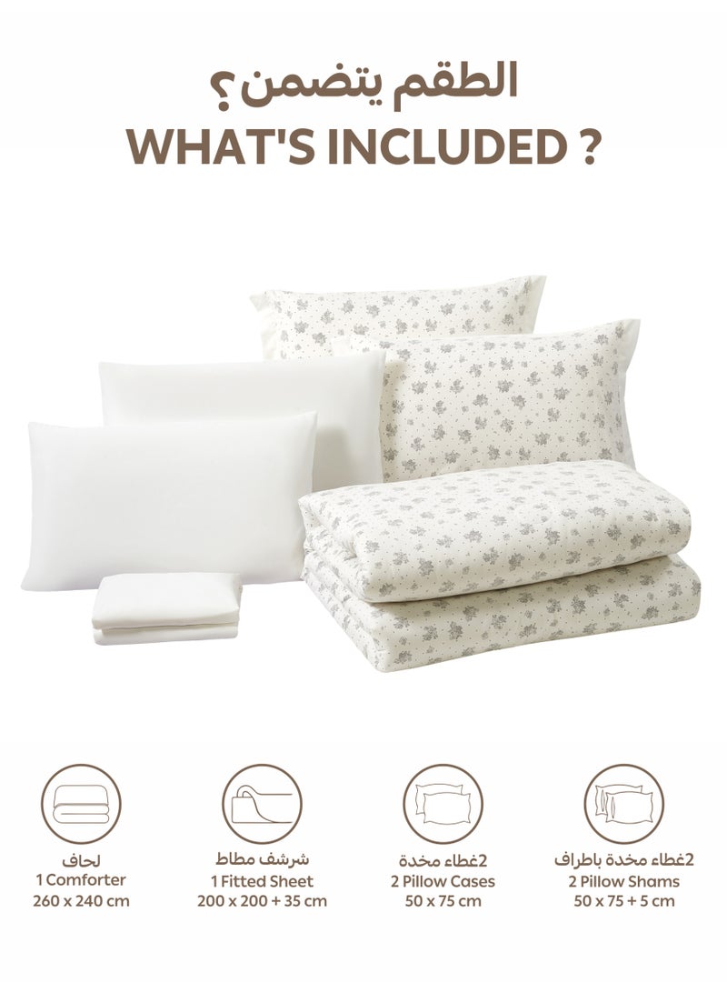 Doona Bedding Comforter Set, Fits 200×200 cm King Size Bed – 6 Pcs Reversible Printed Design – 350 GSM All-Season Comforter – Premium Brushed Microfiber - Image 4