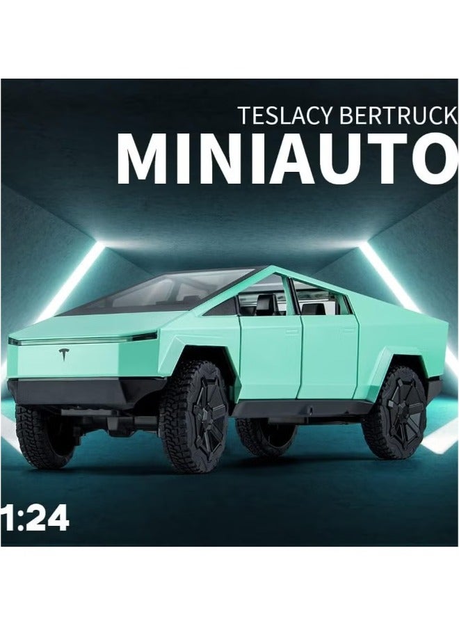 1:32 Scale Cybertruck Model Toy Pull Back Pick-Up Trck with Sound and Light, Alloy Diecast Cyber-Truck Toys for Kids Gift or Tesla Vehicles Model Collection Multicolor - Image 2