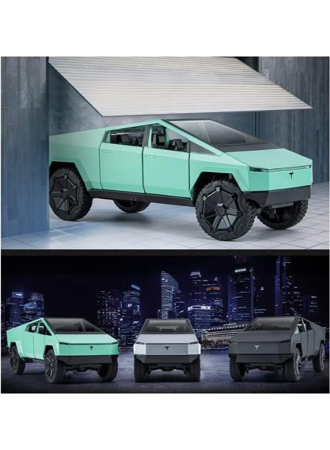 1:32 Scale Cybertruck Model Toy Pull Back Pick-Up Trck with Sound and Light, Alloy Diecast Cyber-Truck Toys for Kids Gift or Tesla Vehicles Model Collection Multicolor - Image 3