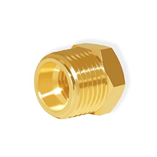 Hooshing 6PCS Brass Reducer Hex Bushing 1/2" NPT Male x 1/8" NPT Female Threaded Pipe Fitting Adapter - Image 4