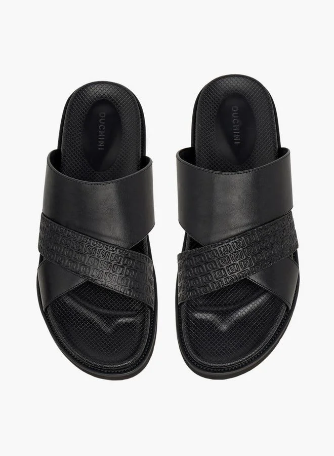 دوتشيني Men Textured Slip-On Comfort Sandals
